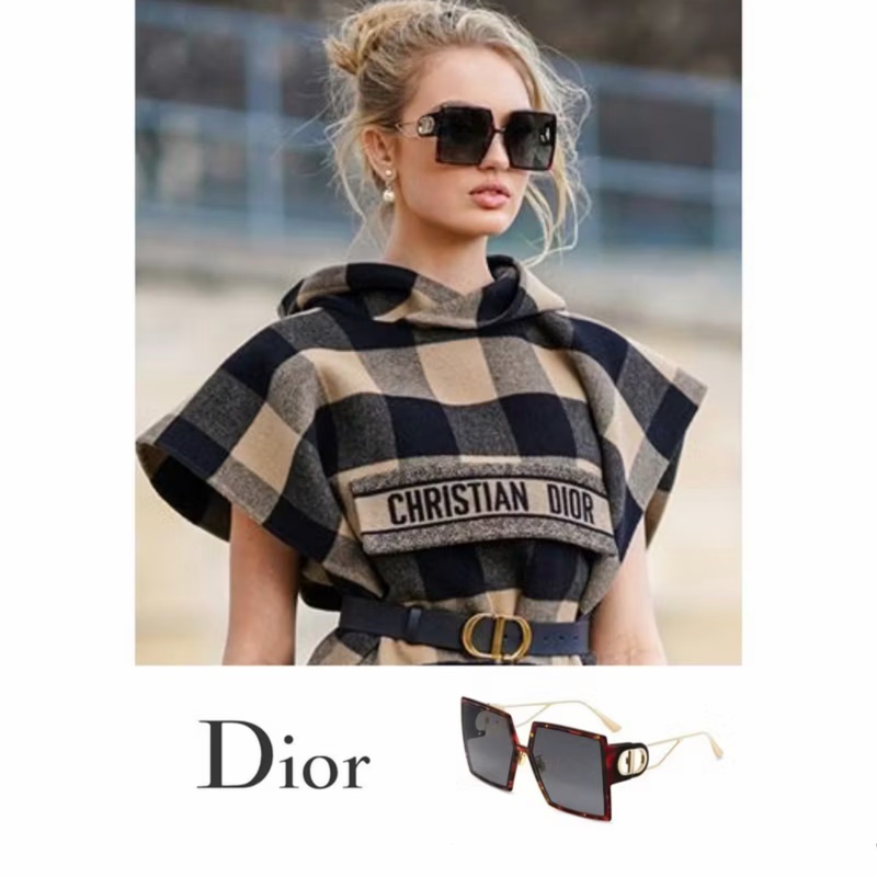 Dior 迪奧 方框 太陽眼鏡(琥珀配金)-6