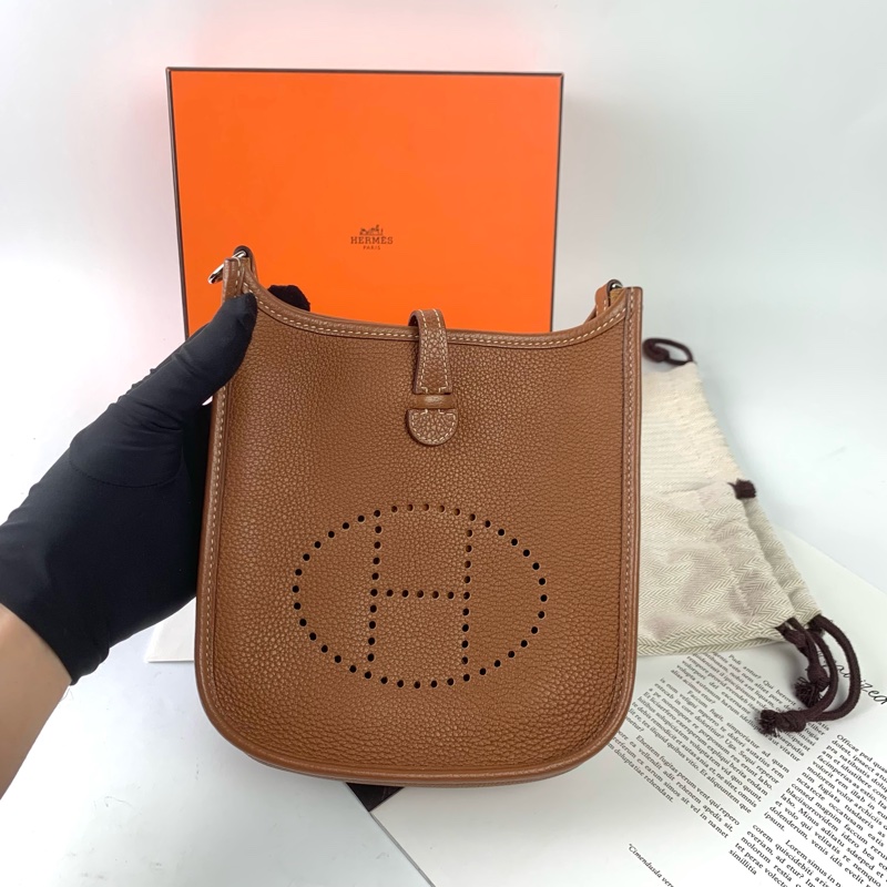 HERMES Évelyne16金棕銀釦-1