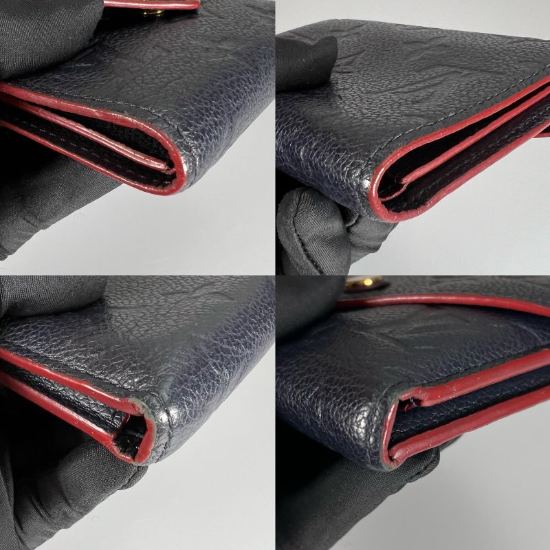 LV M64577 海軍藍壓紋信封短夾-9