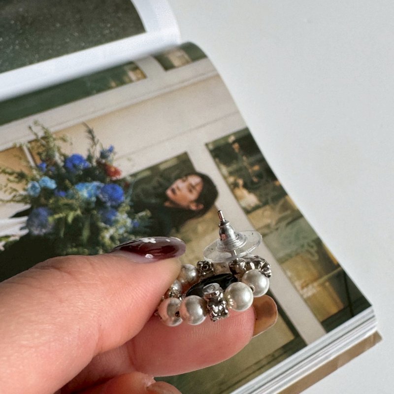 💖飾品收藏款 Chanel 圓形珍珠質感耳環-6