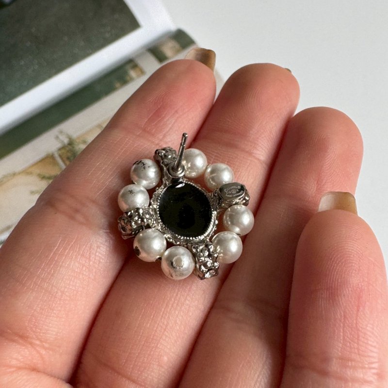 💖飾品收藏款 Chanel 圓形珍珠質感耳環-8