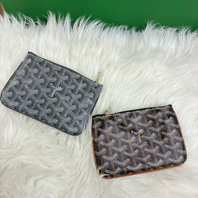Goyard Sénat Mini 一字拉鏈手拿包 棕色/灰色 全新品-1