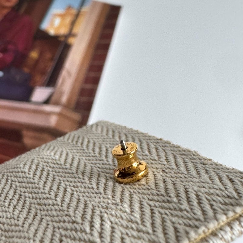 💖全新商品😍Hermes 水藍色金H mini pop 耳環-3