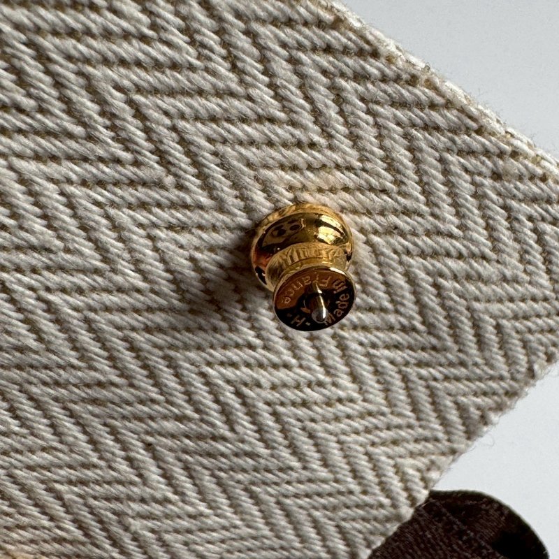 💖全新商品😍Hermes 水藍色金H mini pop 耳環-4