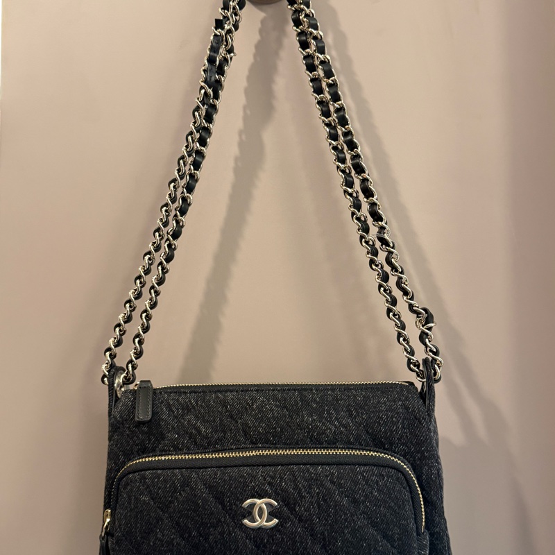 Chanel 黑牛仔相機包-0