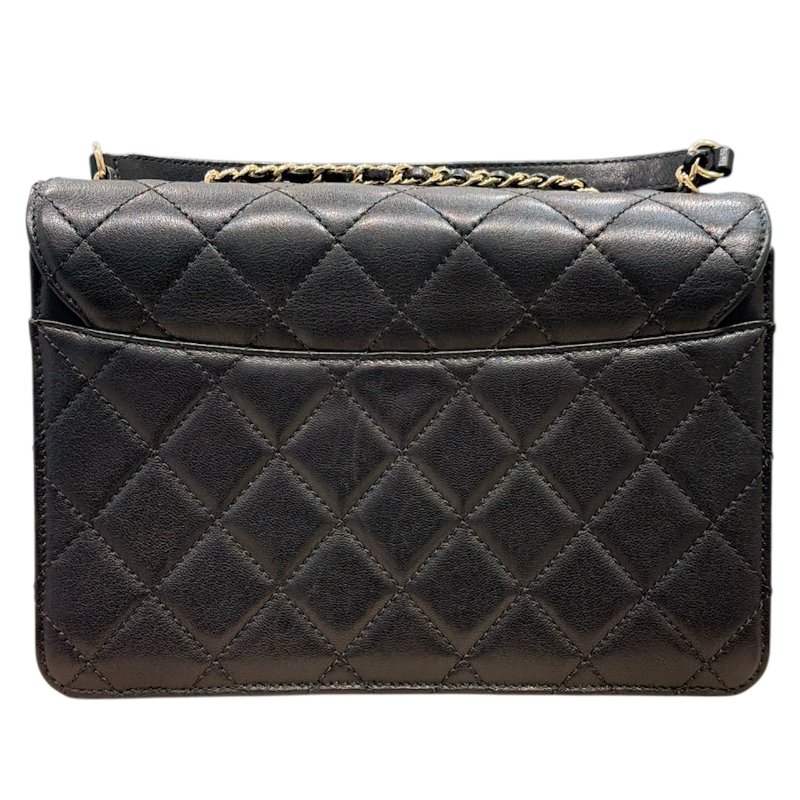 CHANEL 香奈兒 BEAUTY LOCK FLAP BAG 牛皮 黑色 金扣-1
