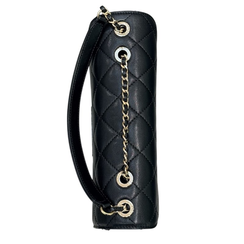 CHANEL 香奈兒 BEAUTY LOCK FLAP BAG 牛皮 黑色 金扣-10
