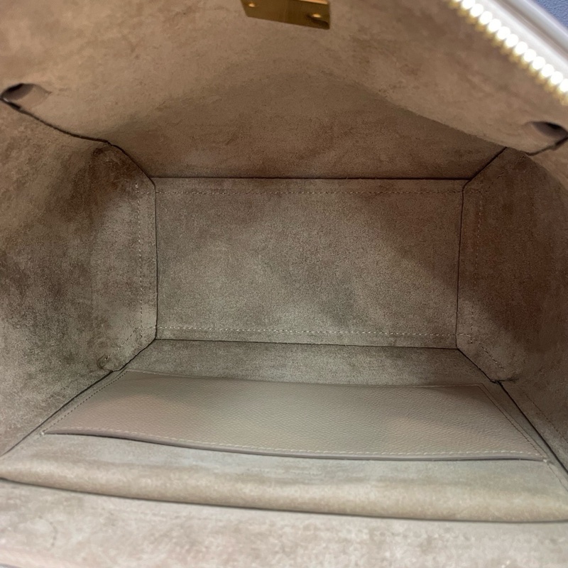 Celine賽琳 奶茶色全皮中號Micro鯰魚包-7