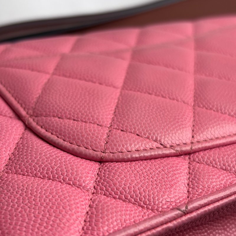 ::CHANEL:: 粉色金雙C 吸釦鏈帶WOVC 鍊條包 斜背包 鍊帶皮夾-15