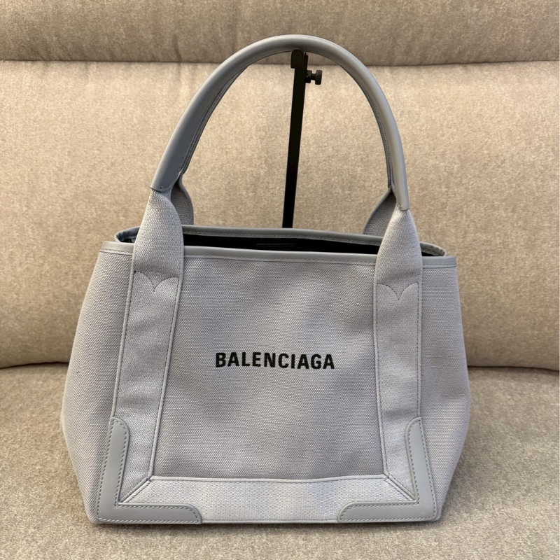 巴黎世家灰色帆布手提包-4