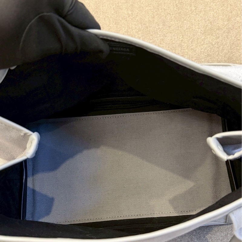 巴黎世家灰色帆布手提包-5