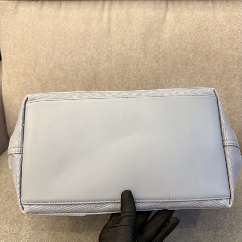 巴黎世家灰色帆布手提包-7