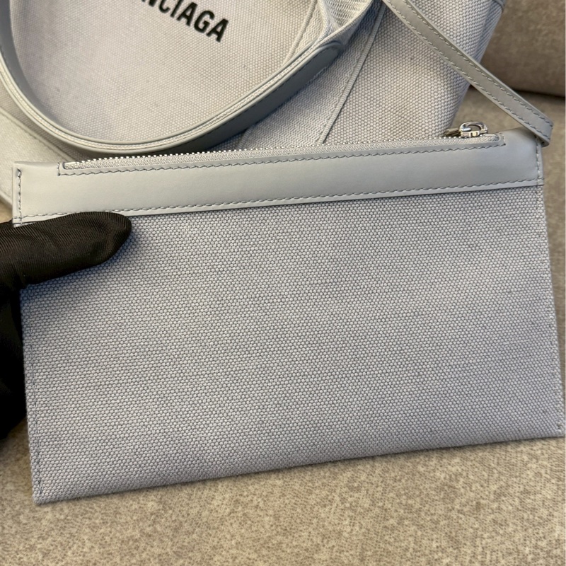 巴黎世家灰色帆布手提包-9