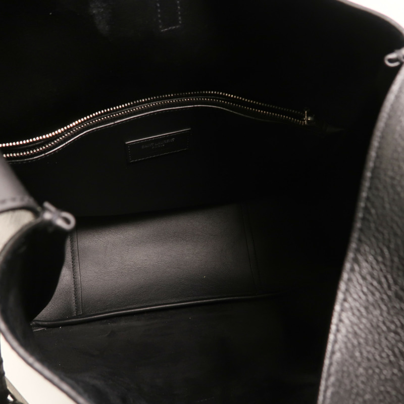 YVES SAINT LAURENT 牛皮皮革LE 5A7 Hobo銀扣肩背袋-4