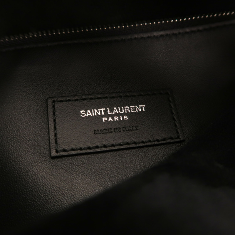 YVES SAINT LAURENT 牛皮皮革LE 5A7 Hobo銀扣肩背袋-5