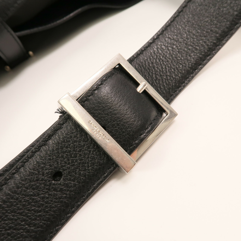 YVES SAINT LAURENT 牛皮皮革LE 5A7 Hobo銀扣肩背袋-14