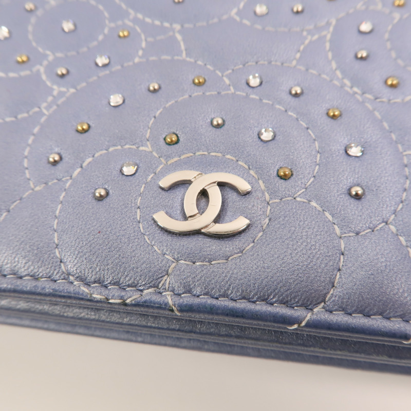 CHANEL 羊皮皮革WOC銀扣鏈帶肩背袋-14