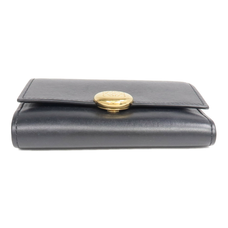 LOEWE 牛皮皮革Pebble Small Vertical Wallet金扣錢包-5