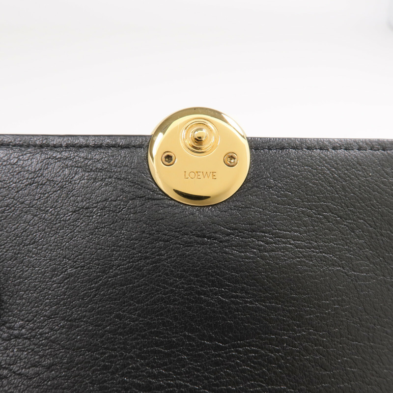 LOEWE 牛皮皮革Pebble Small Vertical Wallet金扣錢包-8