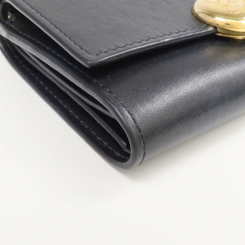 LOEWE 牛皮皮革Pebble Small Vertical Wallet金扣錢包-11