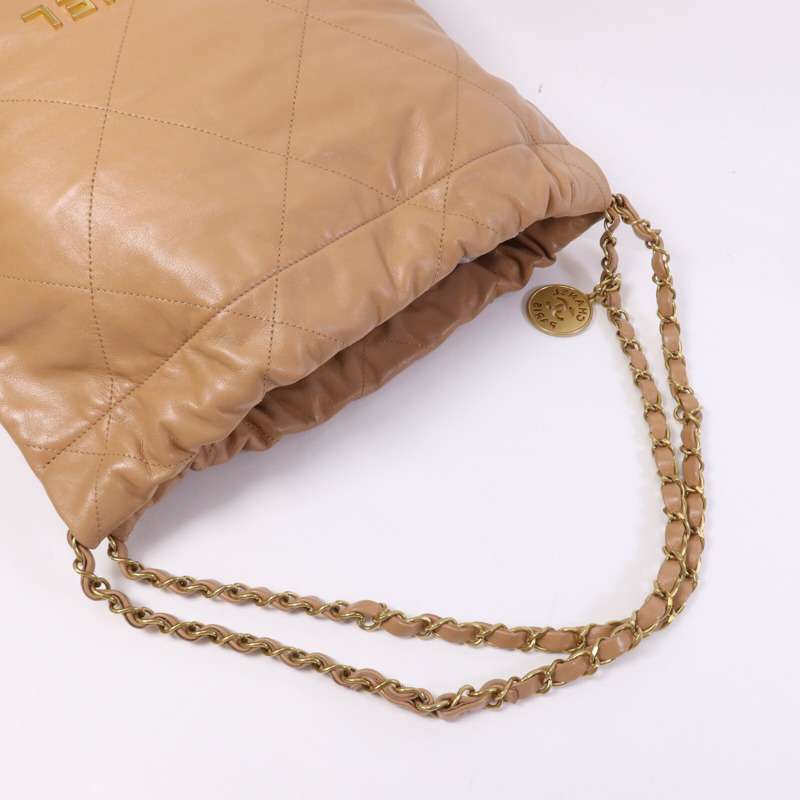 CHANEL 牛皮皮革C22 Small金扣鏈帶肩背袋-8