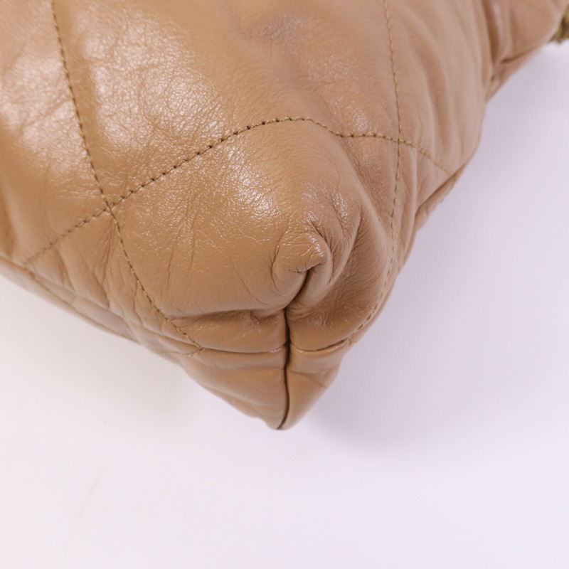 CHANEL 牛皮皮革C22 Small金扣鏈帶肩背袋-10