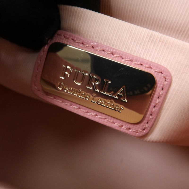 Furla 牛皮皮革Chain Shoulder Bag金扣鏈帶手挽肩背兩用袋-5