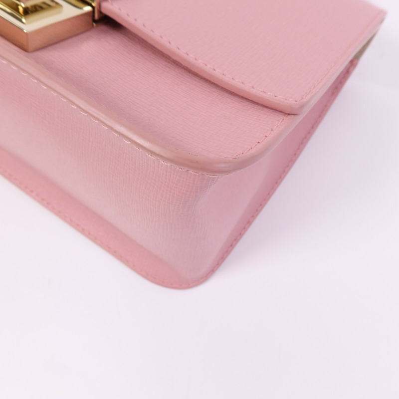 Furla 牛皮皮革Chain Shoulder Bag金扣鏈帶手挽肩背兩用袋-9