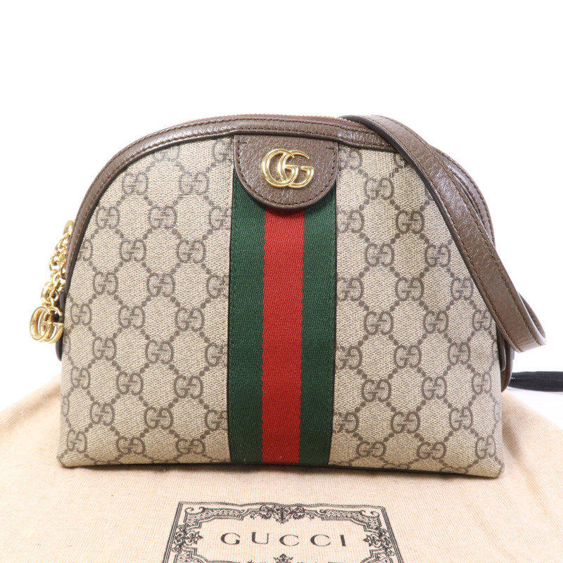 GUCCI 塗層帆布GG Ophidia金扣肩背袋-9