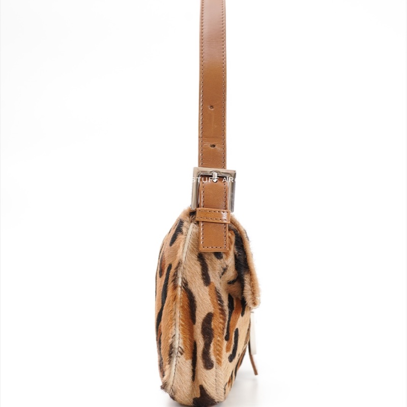 中古Fendi 豹紋馬毛法棍包-4