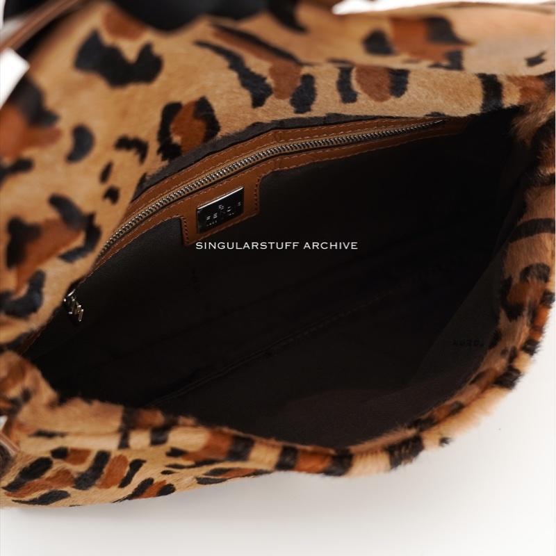 中古Fendi 豹紋馬毛法棍包-14