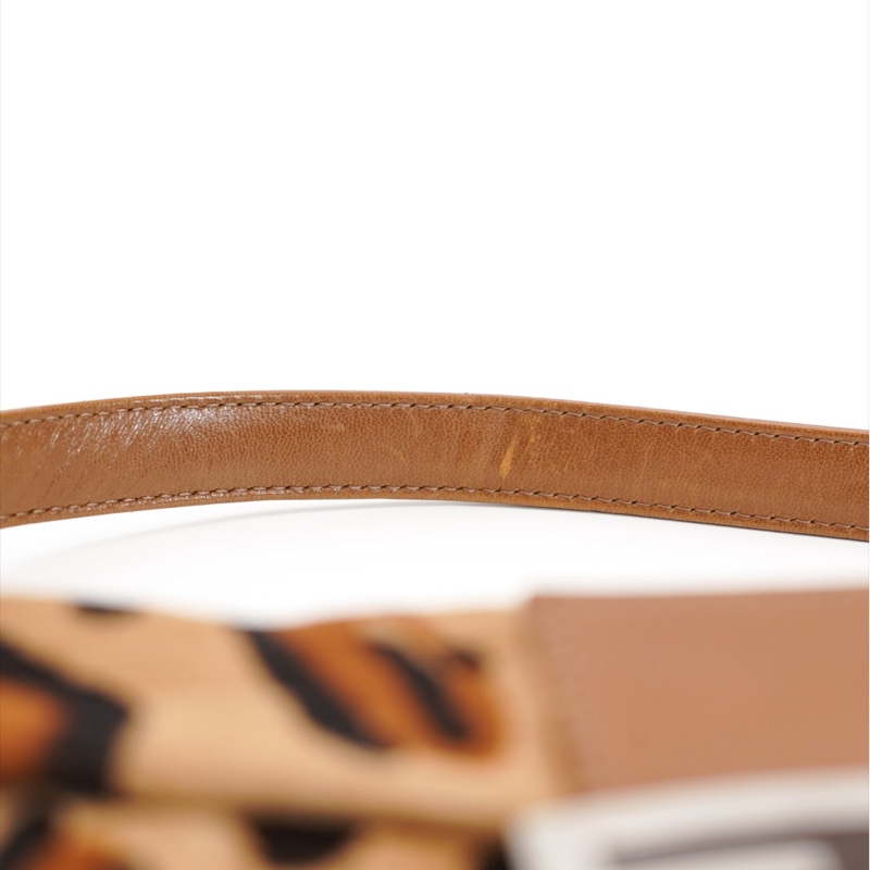 中古Fendi 豹紋馬毛法棍包-19