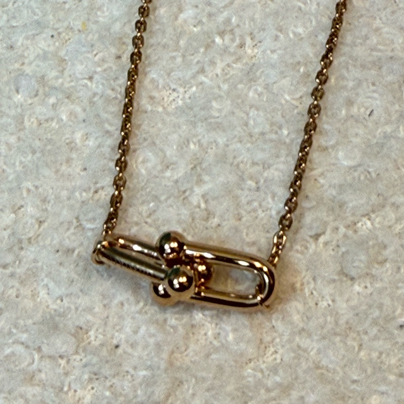 Tiffany hardware rose gold necklace-3