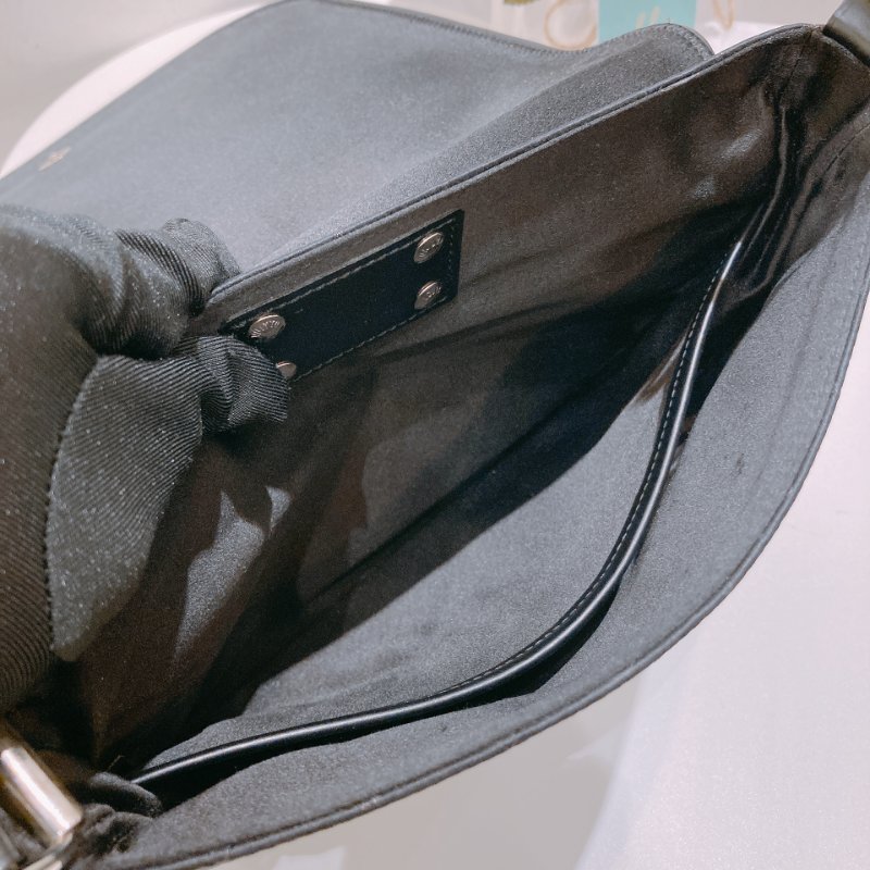 TW4779 Louis Vuitton 路易威登 中古 蘑菇/長頸鹿/白雲 圖案 Monogram Satin Comte De Fe Musette Black x PHW-17