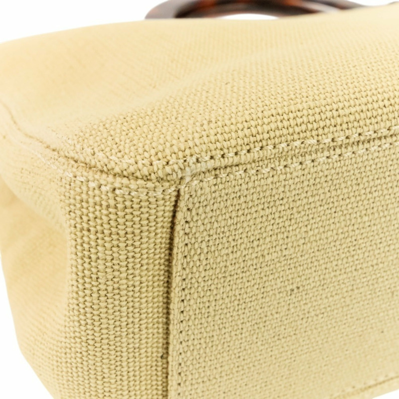 99P 香奈兒復古 Coco 縫線亞麻玳瑁紋手柄手提包 A12464Y01855 淺米色 女士-8