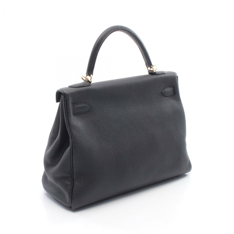 愛馬仕 Kelly 32 肩背包,Togo 皮革,黑色,金色五金,二手,女士款-1