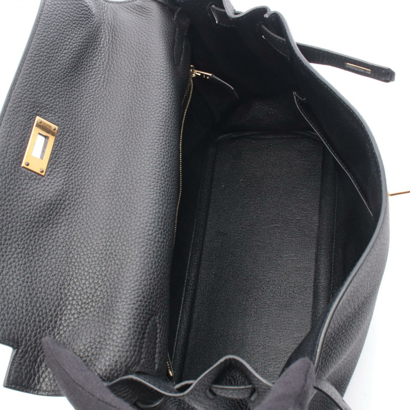愛馬仕 Kelly 32 肩背包,Togo 皮革,黑色,金色五金,二手,女士款-2