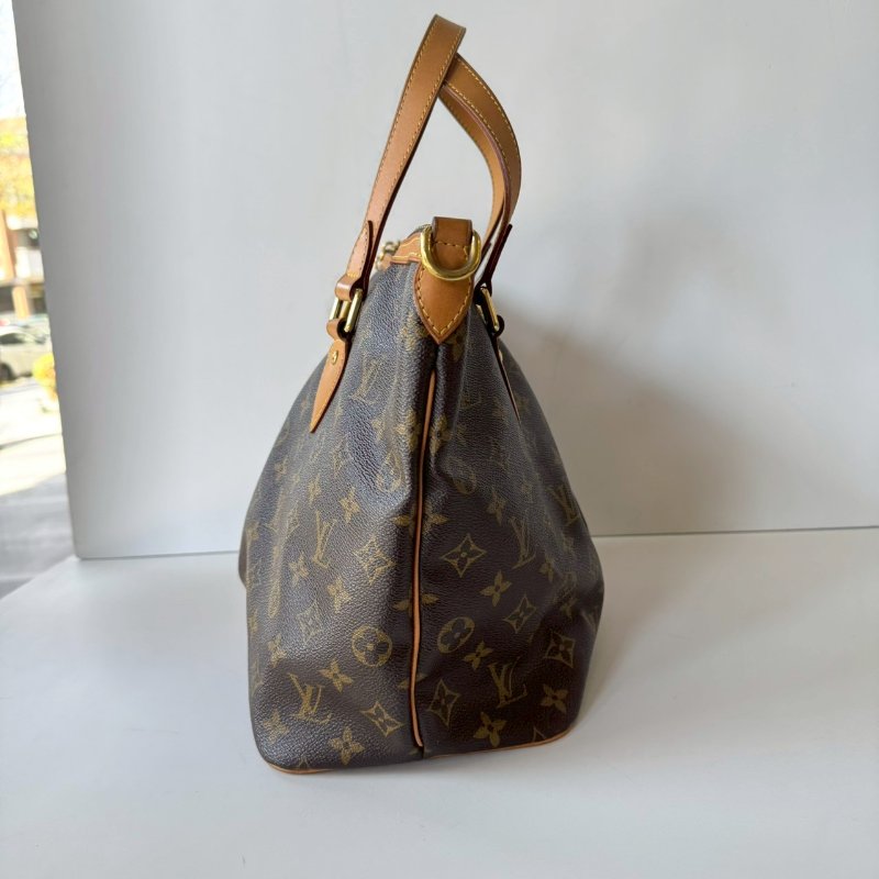 LV Palermo PM 棕色 老花 經典 抓皺 一字拉鍊 托特包 兩用包 手提包 斜背包 M40145-2