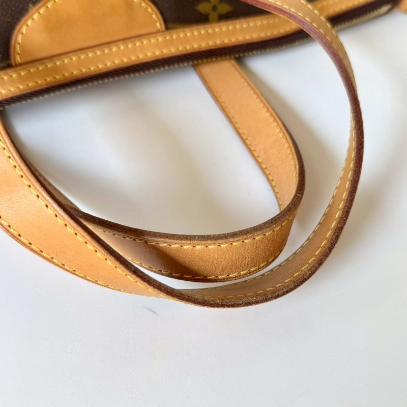 LV Palermo PM 棕色 老花 經典 抓皺 一字拉鍊 托特包 兩用包 手提包 斜背包 M40145-4