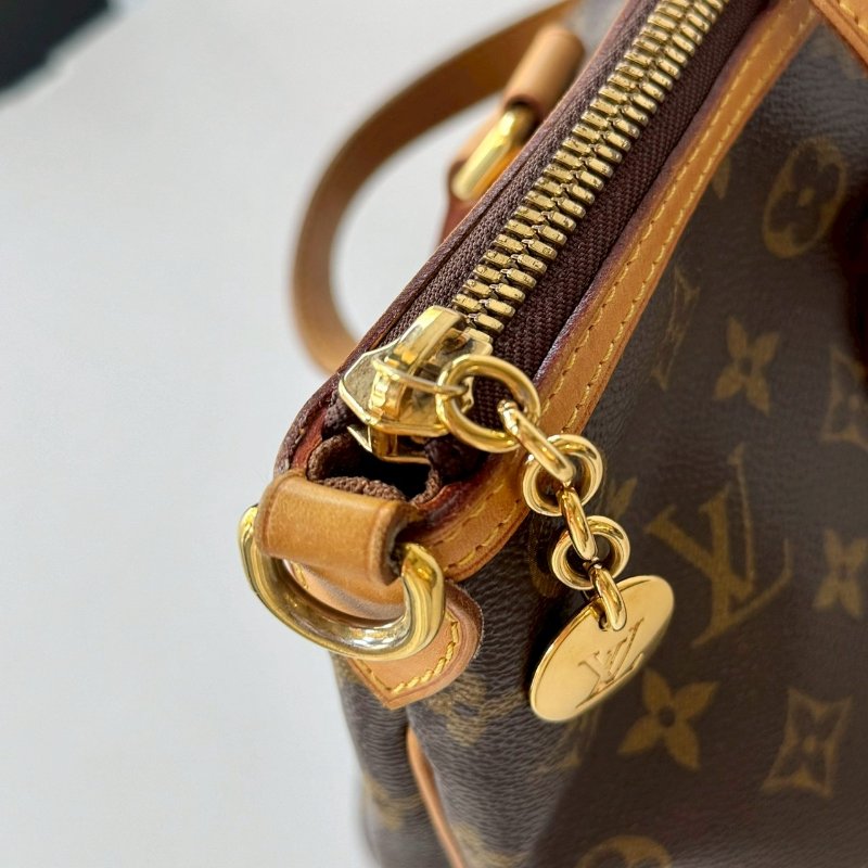LV Palermo PM 棕色 老花 經典 抓皺 一字拉鍊 托特包 兩用包 手提包 斜背包 M40145-5
