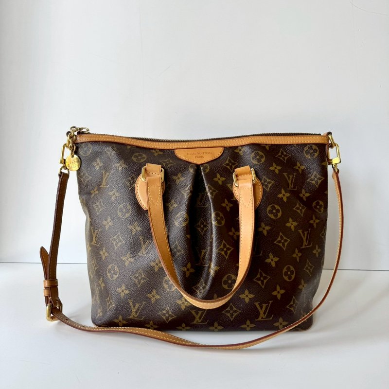 LV Palermo PM 棕色 老花 經典 抓皺 一字拉鍊 托特包 兩用包 手提包 斜背包 M40145-8