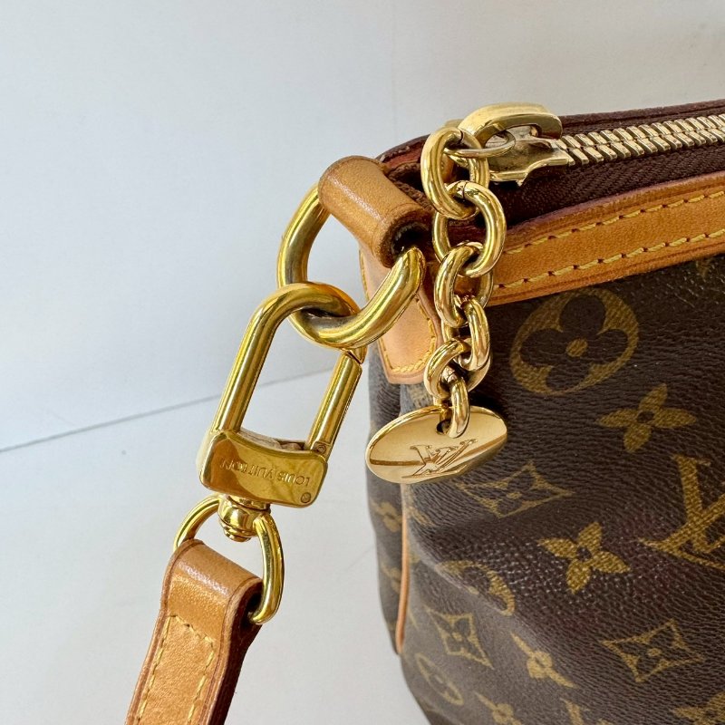 LV Palermo PM 棕色 老花 經典 抓皺 一字拉鍊 托特包 兩用包 手提包 斜背包 M40145-11