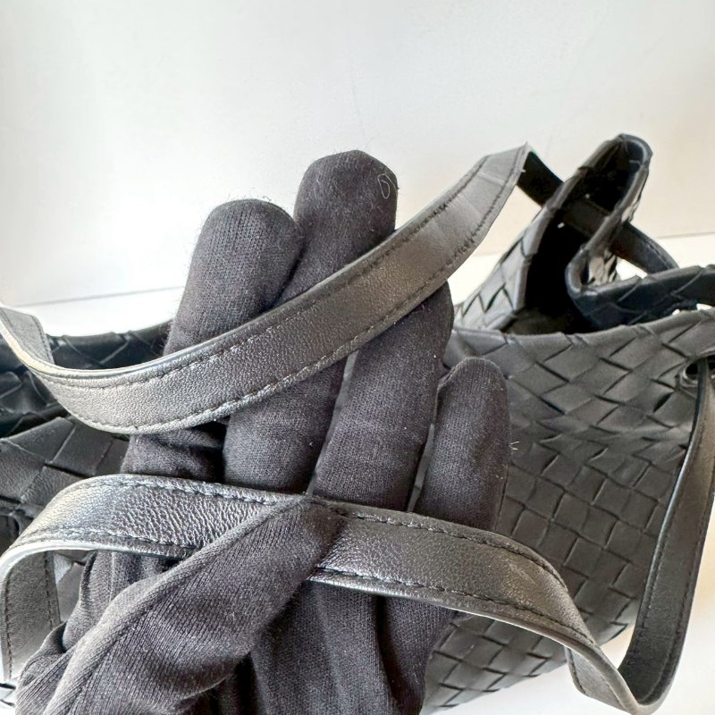 BOTTEGA VENETA Intrecciato 黑色 編織 經典 小羊皮 托特包-5