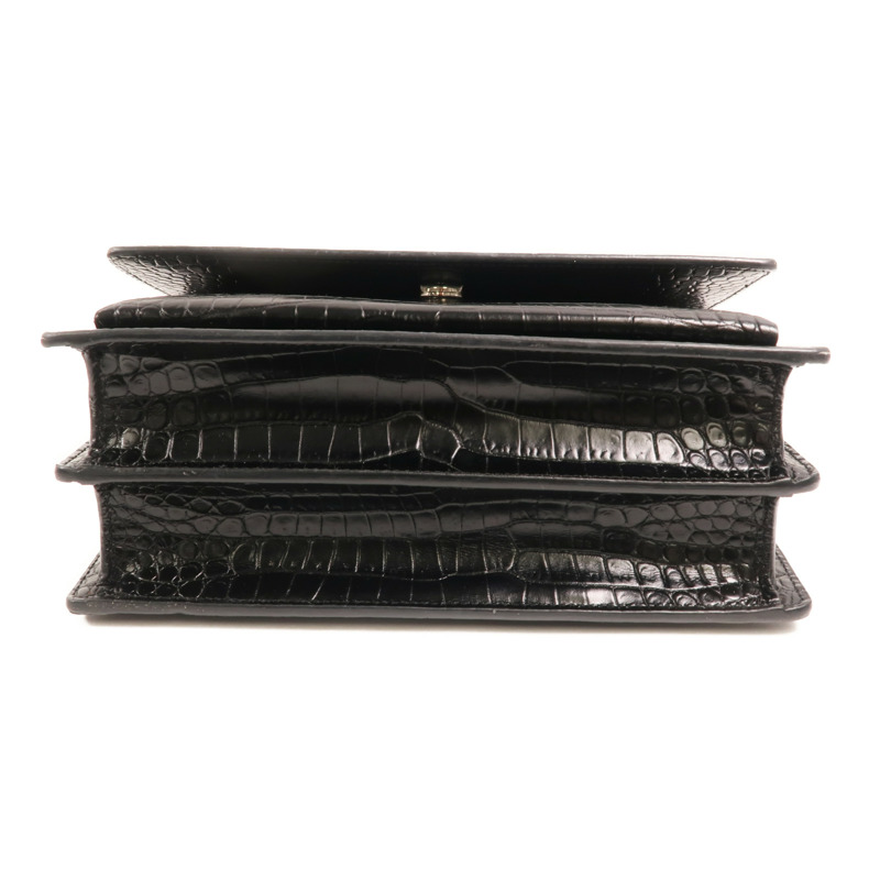 SAINT LAURENT 牛皮皮革Sunset Medium銀扣鏈帶肩背袋-3