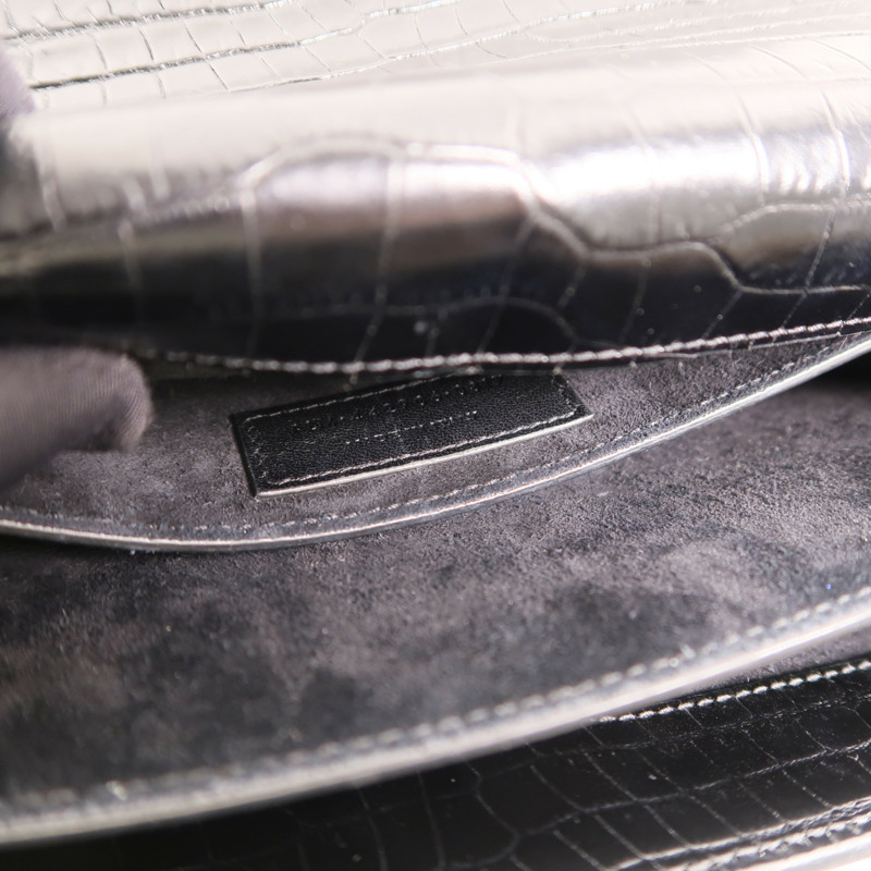 SAINT LAURENT 牛皮皮革Sunset Medium銀扣鏈帶肩背袋-7