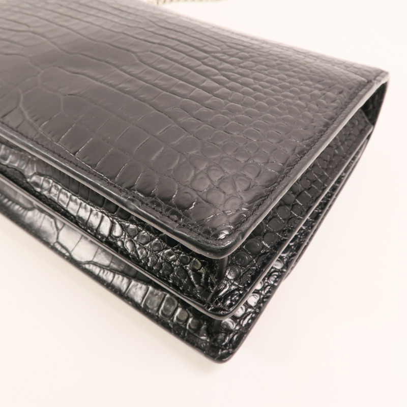 SAINT LAURENT 牛皮皮革Sunset Medium銀扣鏈帶肩背袋-11