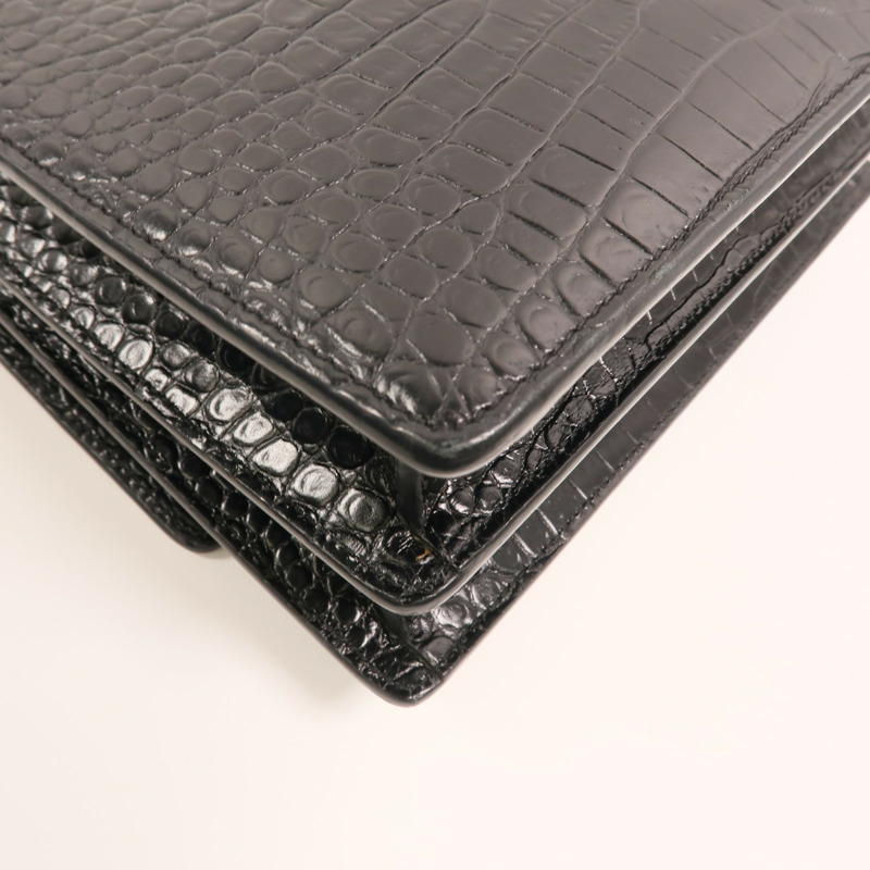 SAINT LAURENT 牛皮皮革Sunset Medium銀扣鏈帶肩背袋-12