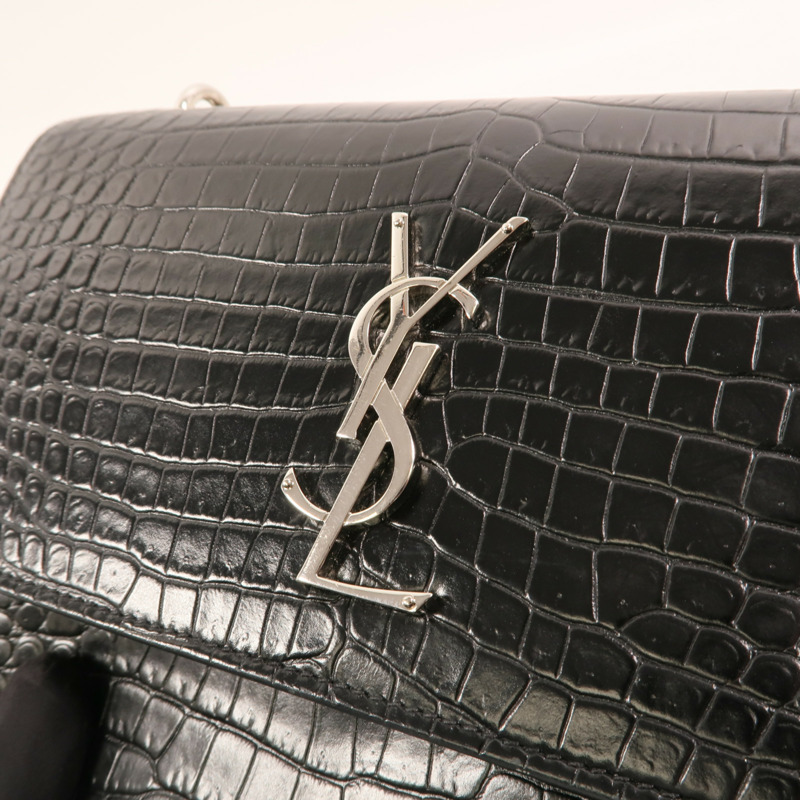 SAINT LAURENT 牛皮皮革Sunset Medium銀扣鏈帶肩背袋-13