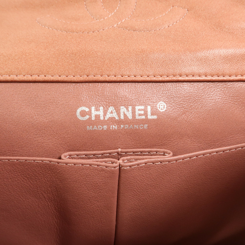 CHANEL 羊皮皮革Chain Shoulder銀扣鏈帶肩背袋-5