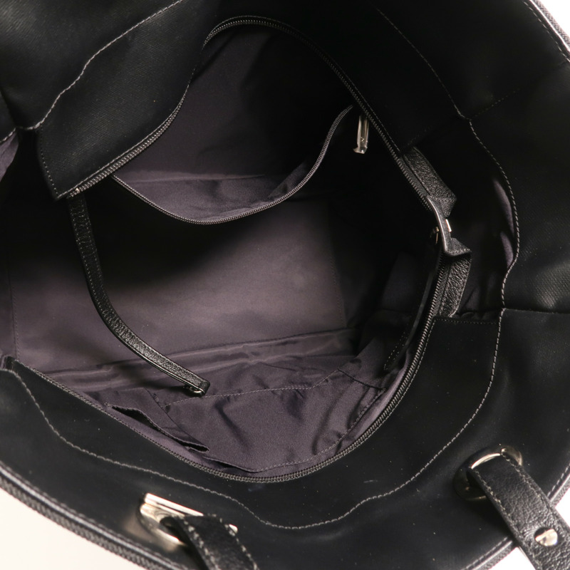 CHANEL 尼龍/帆布Tote Bag銀扣手挽袋-4